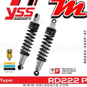 Amortisseur YSS RD222 P ~ Yamaha SR 500 SP (2J4) ~ Annee 1981