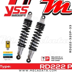 Amortisseur YSS RD222 P ~ Yamaha XJ 650 T Turbo (11T) ~ Annee 1982 - 1984