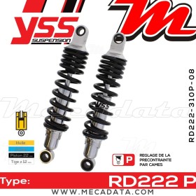 Amortisseur YSS RD222 P ~ Yamaha XV 750 Virago (4PW) ~ Annee 1995