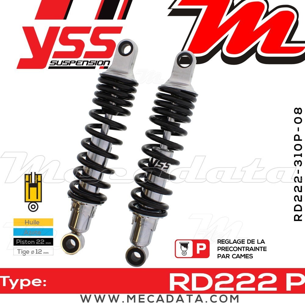 Amortisseur YSS RD222 P ~ Yamaha XV 1100 SP Virago (3LP) ~ Annee 1995