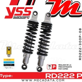 Amortisseur YSS RD222 P ~ Triumph T140 750 V Bonneville () ~ Annee 1973 - 1975