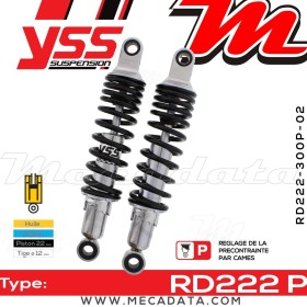 Amortisseur YSS RD222 P ~ Suzuki GT 200 E X5E (GT200) ~ Annee 1979 - 1981