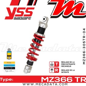 Amortisseur YSS MZ366 TR ~ Suzuki GSF 400 Bandit (GK75B) ~ Annee 1992