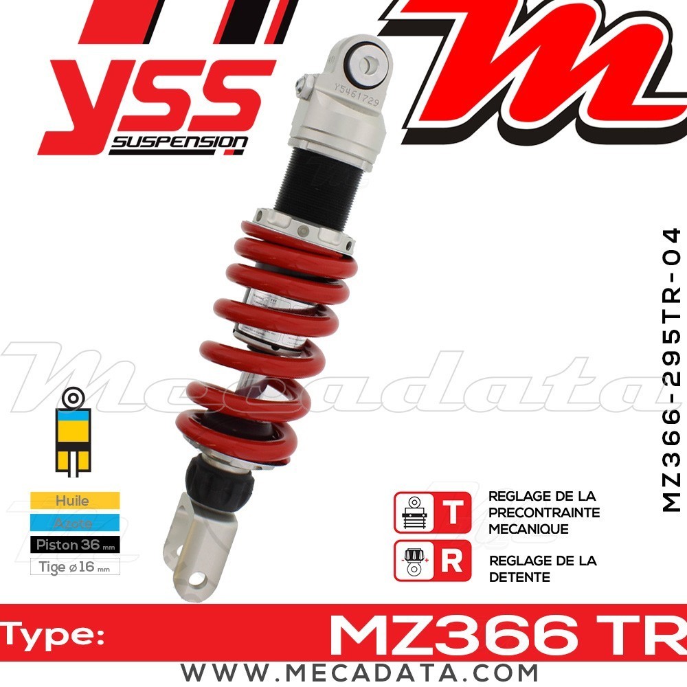 Amortisseur YSS MZ366 TR ~ Honda CBR 600 F (PC19) ~ Annee 1987