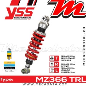 Amortisseur YSS MZ366 TRL ~ Yamaha RD 350 LCF YPVS (31K) ~ Annee 1985