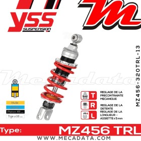 Amortisseur YSS MZ456 TRL ~ Kawasaki Ninja EX 300 A Special Edition (EX300AADA) ~ Annee 2014 - 2015