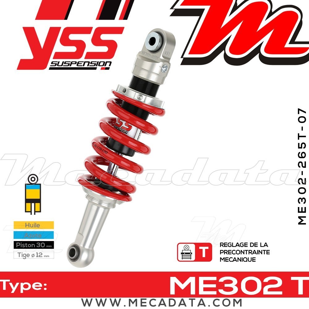 Amortisseur YSS ME302 T ~ Honda NV 400 C Steed (NC26) ~ Annee 1994