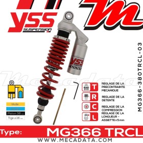 Amortisseur YSS MG366 TRC ~ Ducati Sport 1000 S Sportclassic Biposto/Monoposto (C102AB) ~ Annee 2007