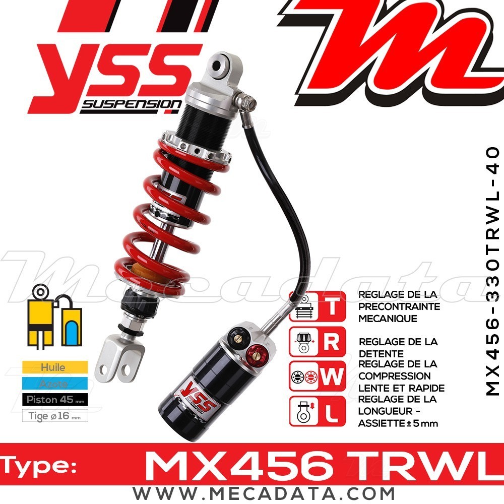 Amortisseur YSS MX456 TRW ~ Yamaha Tracer 900 MT-09 ABS (RN29F) ~ Annee 2015