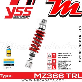 Amortisseur YSS MZ366 TRL ~ Honda NS 400 R (NC19) ~ Annee 1985 - 1986