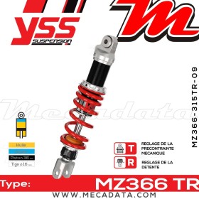 Amortisseur YSS MZ366 TR ~ Aprilia RS 250 (LD000/LD001/LD002) ~ Annee 1995 - 1997
