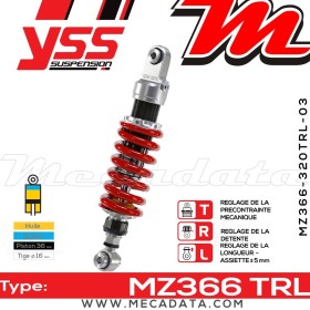 Amortisseur YSS MZ366 TRL ~ Honda CB-1 (CB 400 F) (NC270) ~ Annee 1989 - 1990