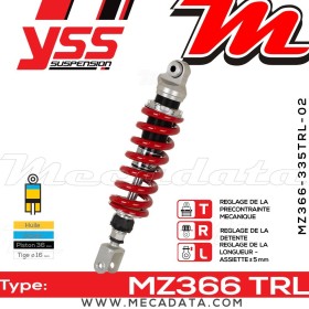 Amortisseur YSS MZ366 TRL ~ Aprilia Pegaso 650 R (GA) ~ Annee 1994
