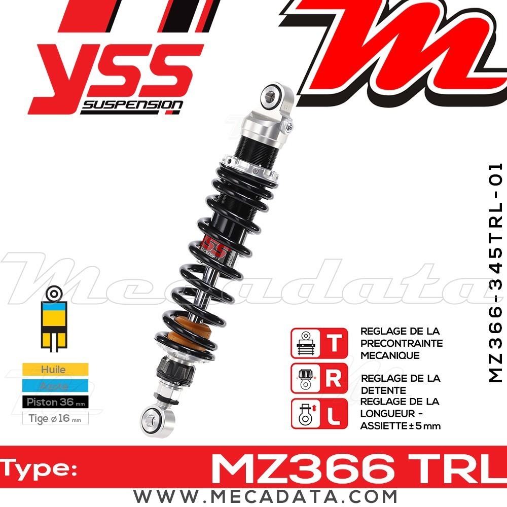 Amortisseur YSS MZ366 TRL ~ BMW K 75 (75/K569) ~ Annee 1986
