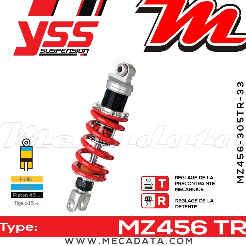 Amortisseur YSS MZ456 TR ~ Yamaha FZS 600 H Fazer (RJ025) ~ Annee 2003