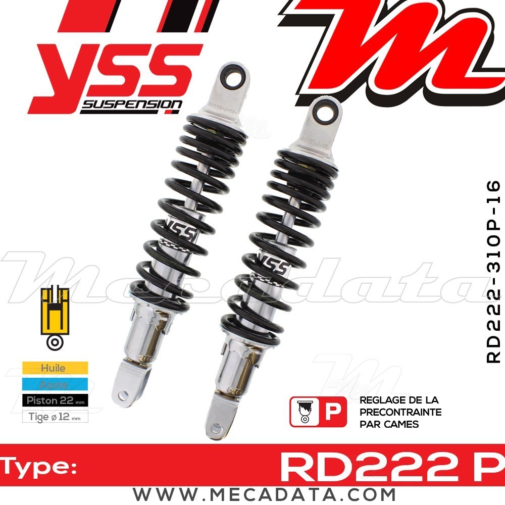 Amortisseur YSS RD222 P ~ Honda CB 400 F Four (CB400F) ~ Annee 1977
