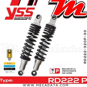 Amortisseur YSS RD222 P ~ Yamaha XS 360 (1U4) ~ Annee 1977 - 1978