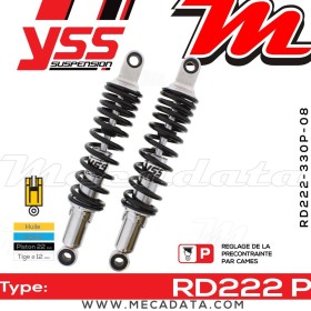 Amortisseur YSS RD222 P ~ Kawasaki Z 400 D (K4) ~ Annee 1977