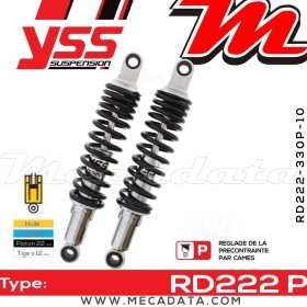 Amortisseur YSS RD222 P ~ Suzuki GN 400 TD (GN400) ~ Annee 1981 - 1982