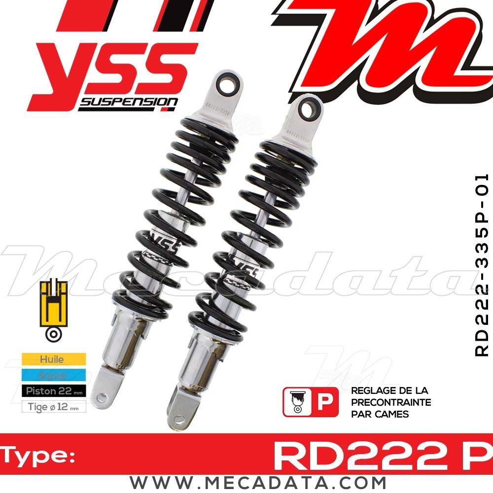 Amortisseur YSS RD222 P ~ Suzuki GS 750 E (GS750E) ~ Annee 1978