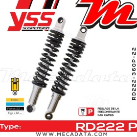 Amortisseur YSS RD222 P ~ Triumph Thruxton 865 (986ME) ~ Annee 2004 - 2005