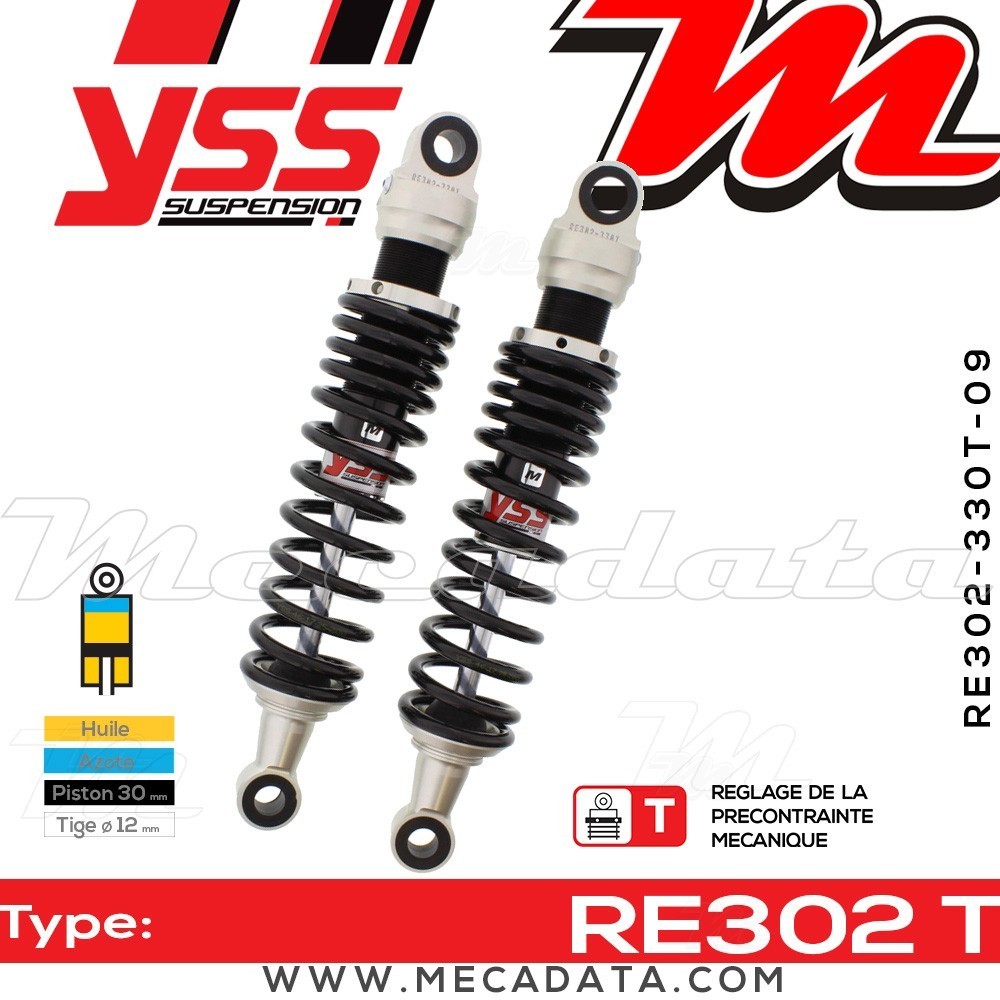 Amortisseur YSS RE302 T ~ Honda CB 450 S (PC17) ~ Annee 1986 - 1987