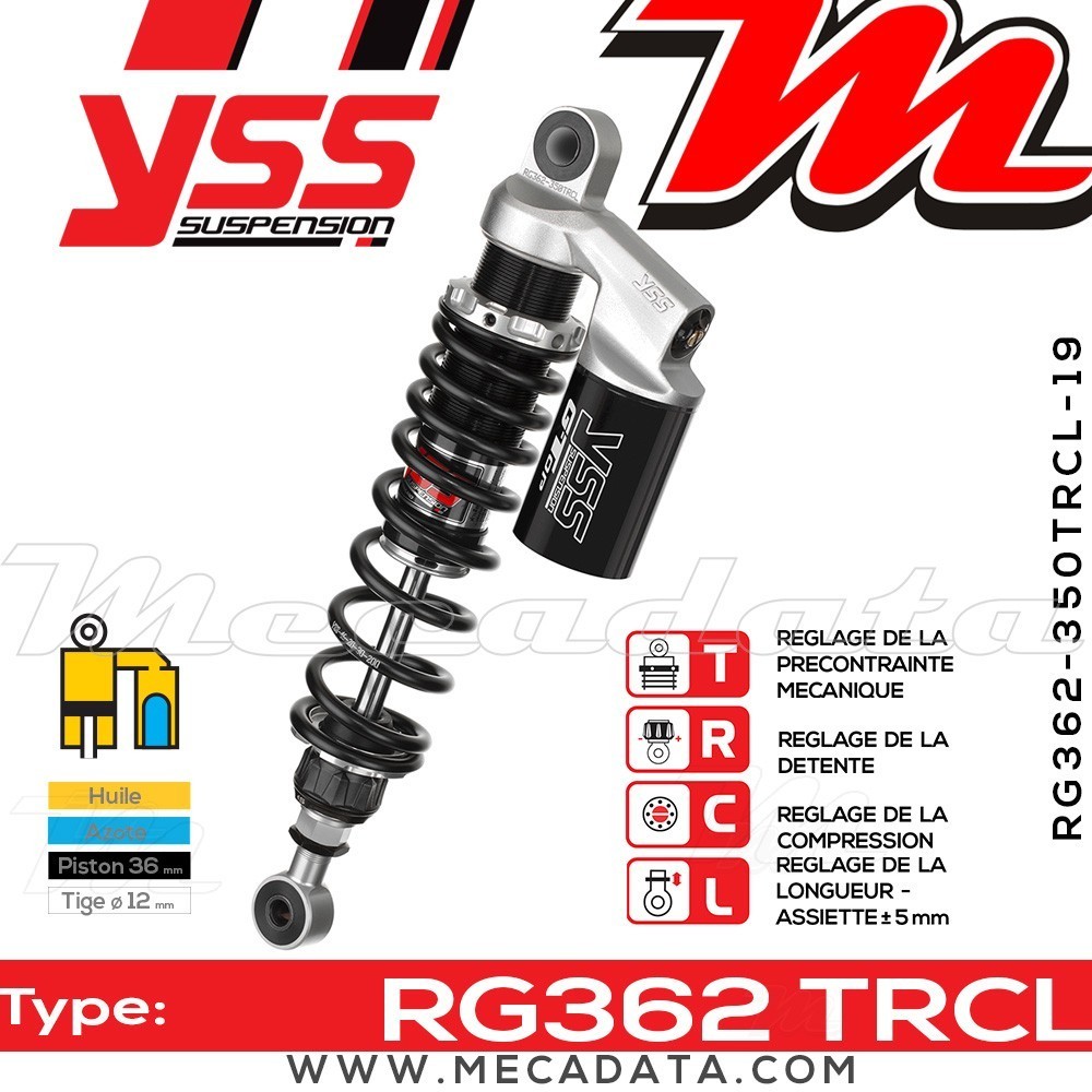 Amortisseur YSS RG362 TRC ~ Kawasaki ZR 750 C Zephyr (ZR750C) ~ Annee 1995