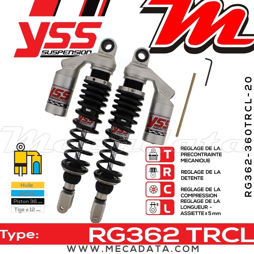 Amortisseur YSS RG362 TRC ~ Honda CB 1100 F Bol d'Or (SC11) ~ Annee 1983 - 1984