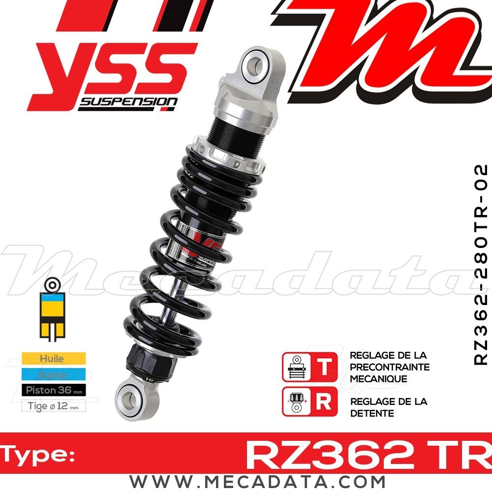 Amortisseur YSS RZ362 TR ~ Suzuki VZ 800 Marauder (AF1112) ~ Annee 2003