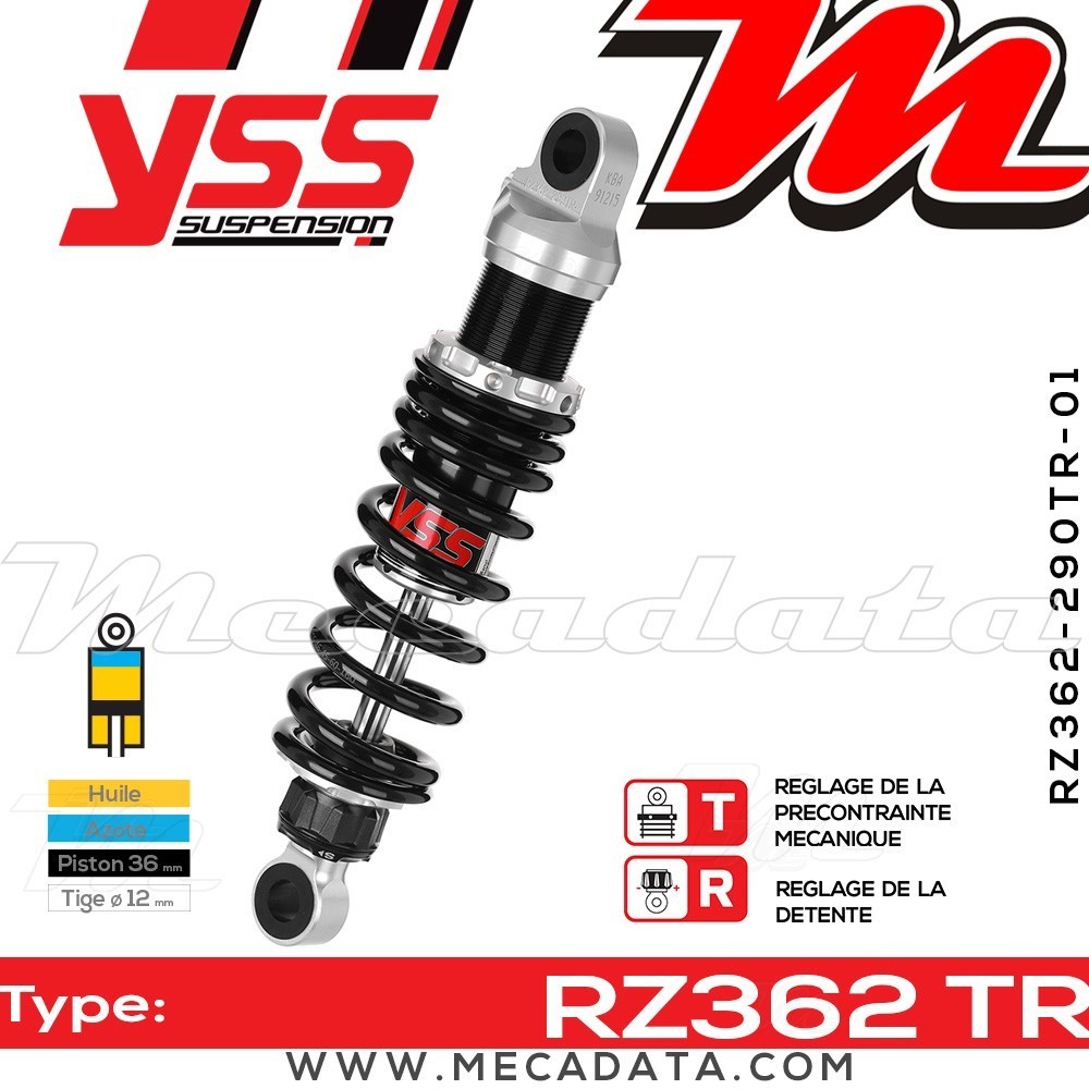Amortisseur YSS RZ362 TR ~ Honda VTX 1800 C (SC46A) ~ Annee 2001 - 2002