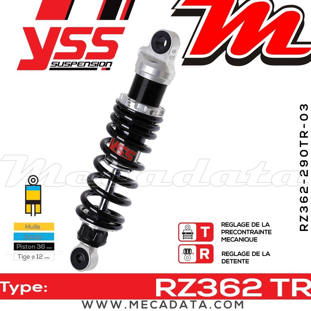 Amortisseur YSS RZ362 TR ~ Honda VT 1100 C2 Shadow ACE (SC32B) ~ Annee 1996
