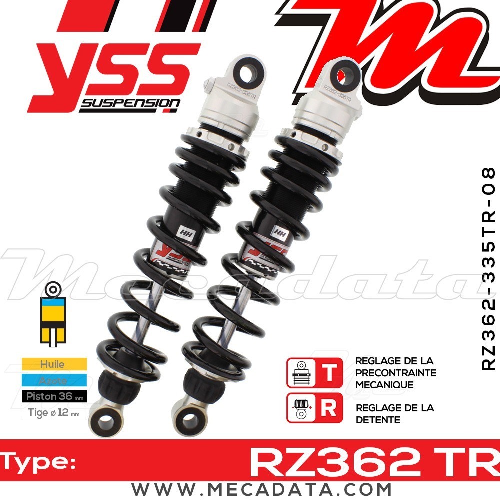 Amortisseur YSS RZ362 TR ~ Honda GL 1500 SE Goldwing (SC22B) ~ Annee 2000