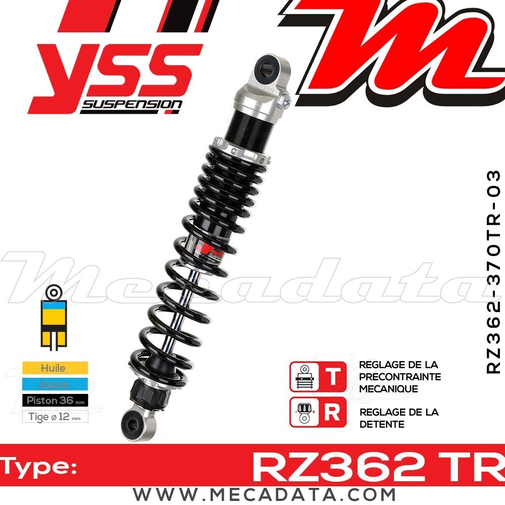 Amortisseur YSS RZ362 TR ~ Honda PC 800 Pacific Coast (RC34) ~ Annee 1990