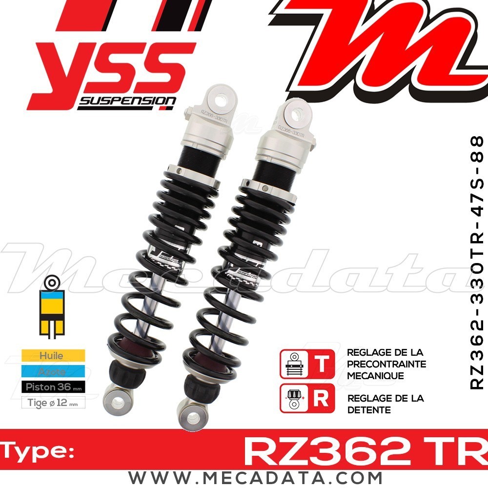 Amortisseur YSS RZ366 TR ~ Harley Davidson XL 883 R Sportster Roadster (CS2) ~ Annee 2009