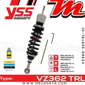 Amortisseur YSS VZ362 TRL ~ BMW K 1200 LT ABS (K2LT/K589) ~ Annee 2002