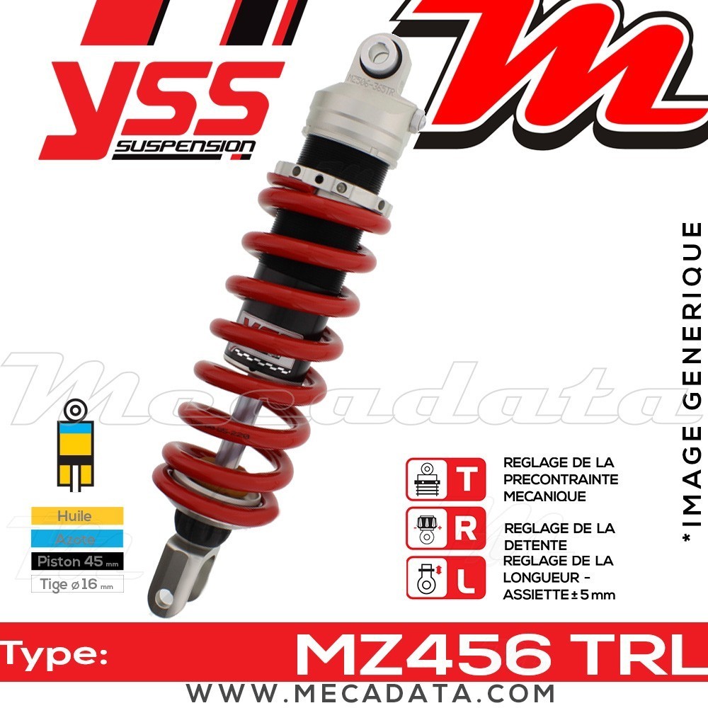 Amortisseur YSS MZ456 TRL ~ Yamaha YZF 600 RN Thunder Cat (4WD) ~ Annee 2000