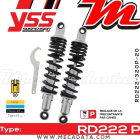 Amortisseur YSS RD222 P ~ Moto Guzzi V 1000 I Convert (VG) ~ Annee 1981 - 1984