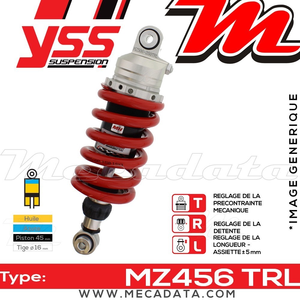 Amortisseur YSS MZ456 TRL ~ Honda CBR 900 RR Fireblade (SC50B) ~ Annee 2002