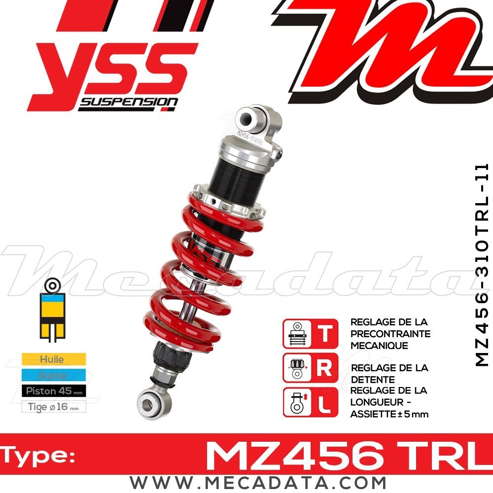 Amortisseur YSS MZ456 TRL ~ Yamaha TDM 850 H (3VD) ~ Annee 1992