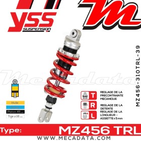 Amortisseur YSS MZ456 TRL ~ Yamaha MT-07 ABS (RM042) ~ Annee 2014