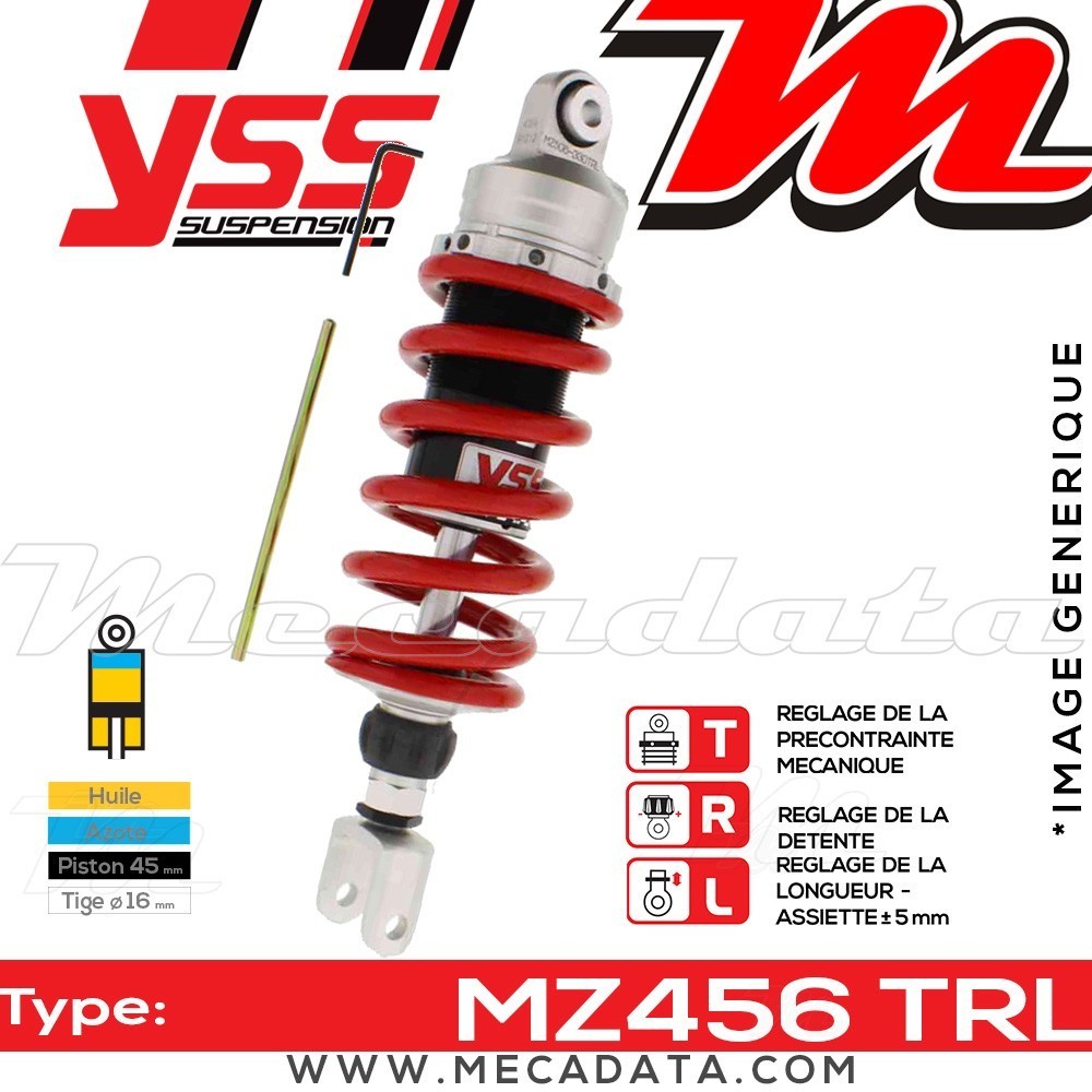 Amortisseur YSS MZ456 TRL ~ Suzuki GSX-R 600 U2 (BG3112) ~ Annee 2001