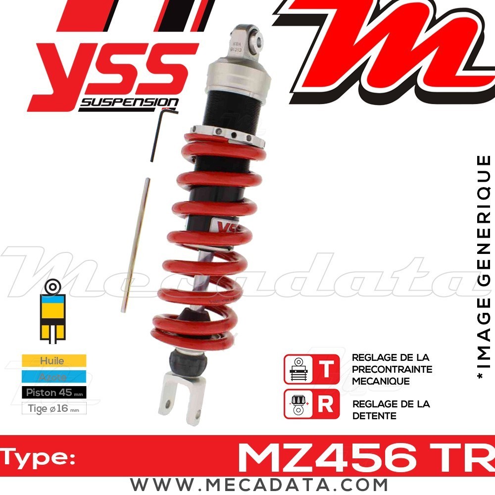 Amortisseur YSS MZ456 TR ~ Honda XRV 750 Africa Twin (RD07B) ~ Annee 2000 - 2003