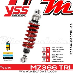 Amortisseur YSS MZ366 TRL ~ Yamaha YZF-R3 A ABS (RH071) ~ Annee 2016