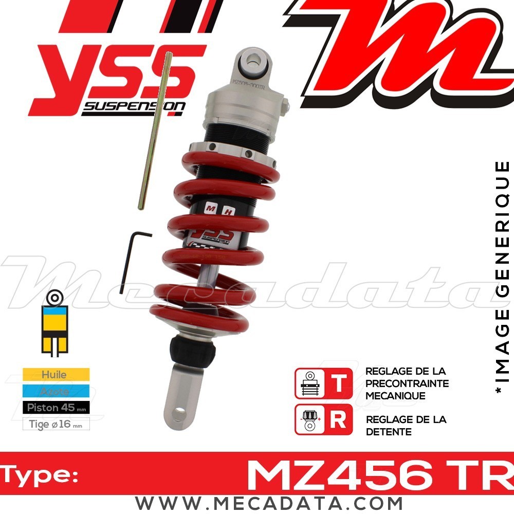 Amortisseur YSS MZ456 TR ~ Yamaha FZR 600 H Genesis (3HE) ~ Annee 1990