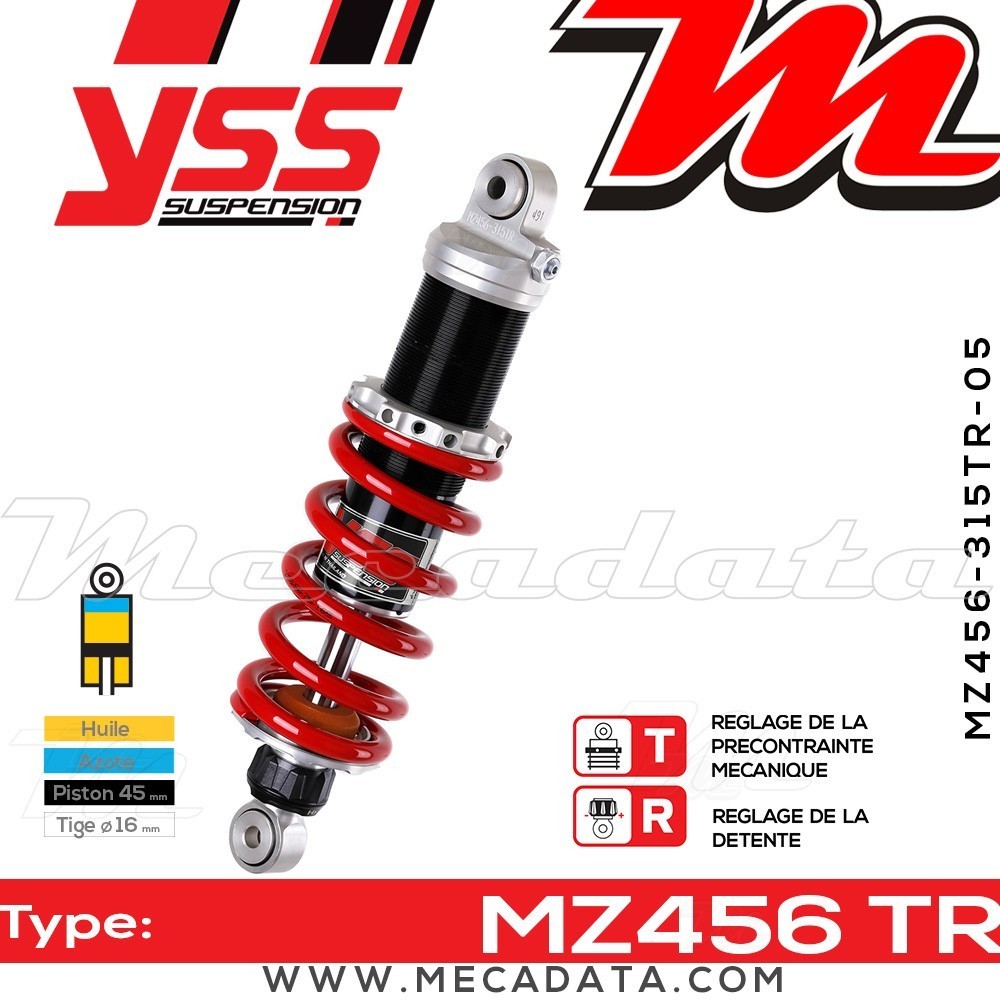 Amortisseur YSS MZ456 TR ~ Suzuki GSX-R 1100 (GU74CD) ~ Annee 1987