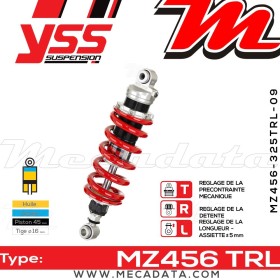 Amortisseur YSS MZ456 TRL ~ Yamaha XTZ 660 N Tenere (3YF) ~ Annee 1992