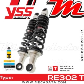 Amortisseur YSS RE302 T ~ Kawasaki VN 1500 FI Classic Tourer (VNT50GLA) ~ Annee 2003 - 2004