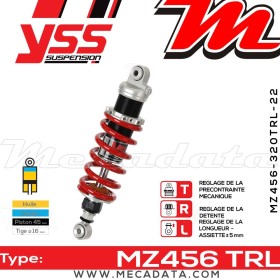 Amortisseur YSS MZ456 TRL ~ Yamaha FZ8 800 SA Fazer ABS (RN252) ~ Annee 2011