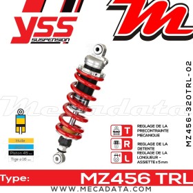Amortisseur YSS MZ456 TRL ~ Kawasaki ZZR 1100 C (ZXT10C) ~ Annee 1992