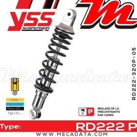 Amortisseur YSS RD222 P ~ BMW R 50 /5 (R50/5) ~ Annee 1969 - 1971